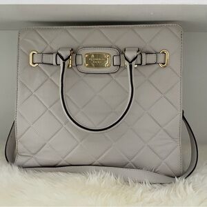 Elegant Michael Kors Taupe Quilted Handbag